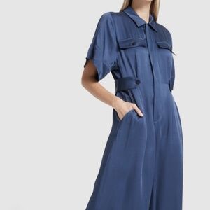 G. Label By Goop Shirley S/S Jumpsuit in Navy Satin Size XS